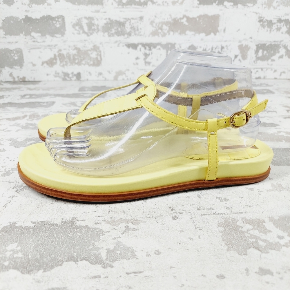 NEW Sam Edelman Naomi Clay Yellow Leather Thong Sandals D546